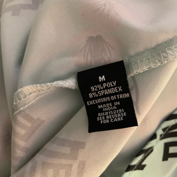 Graphic Just Attitude Cherry Blossom Pastel Blue Button Up Shirt Mens Sz Medium - Picture 8 of 9